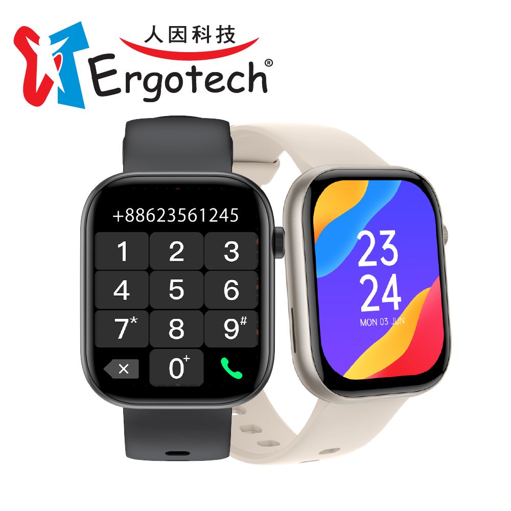 Ergotech 人因 ERGOLINK SW202 2.01"心率血氧藍牙通話腕錶