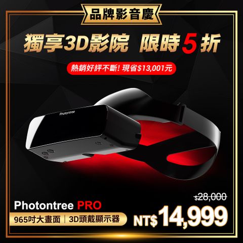 ▼IMAX電影級3D巨幕▼4K超清畫質▼PT-PRO｜965吋3D頭戴顯示器