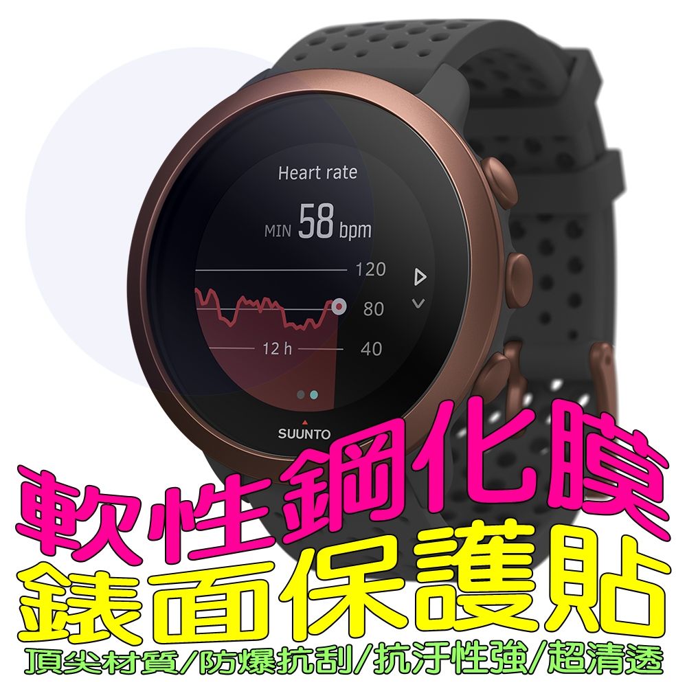 SUUNTO  3 軟性塑鋼防爆錶面保護貼(二入裝)