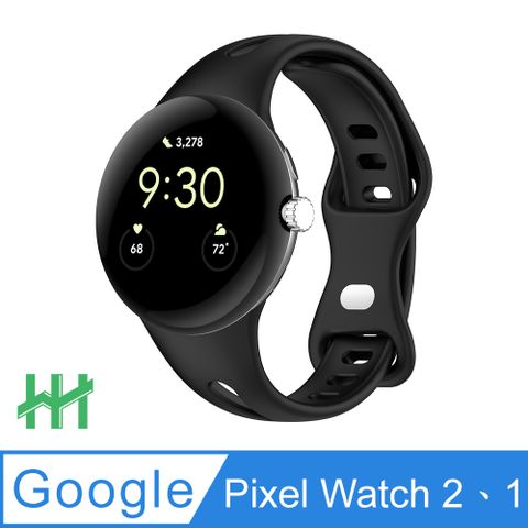 【HH】★可調矽膠錶帶★Google Pixel Watch 2、1 (41mm)可調扣環矽膠錶帶(午夜色)