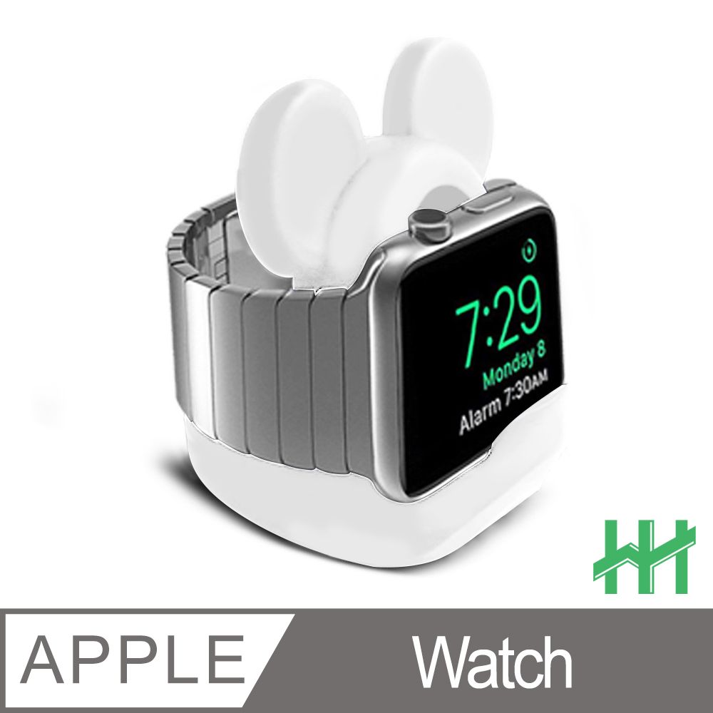 Apple 蘋果 【HH】 Watch 米奇造型環保矽膠充電底座(白色)