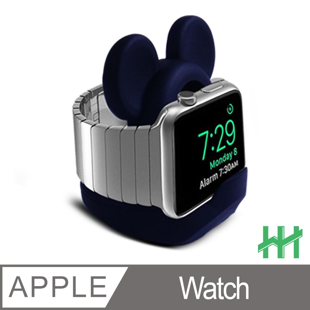 Apple 蘋果 【HH】 Watch 米奇造型環保矽膠充電底座(黑色)