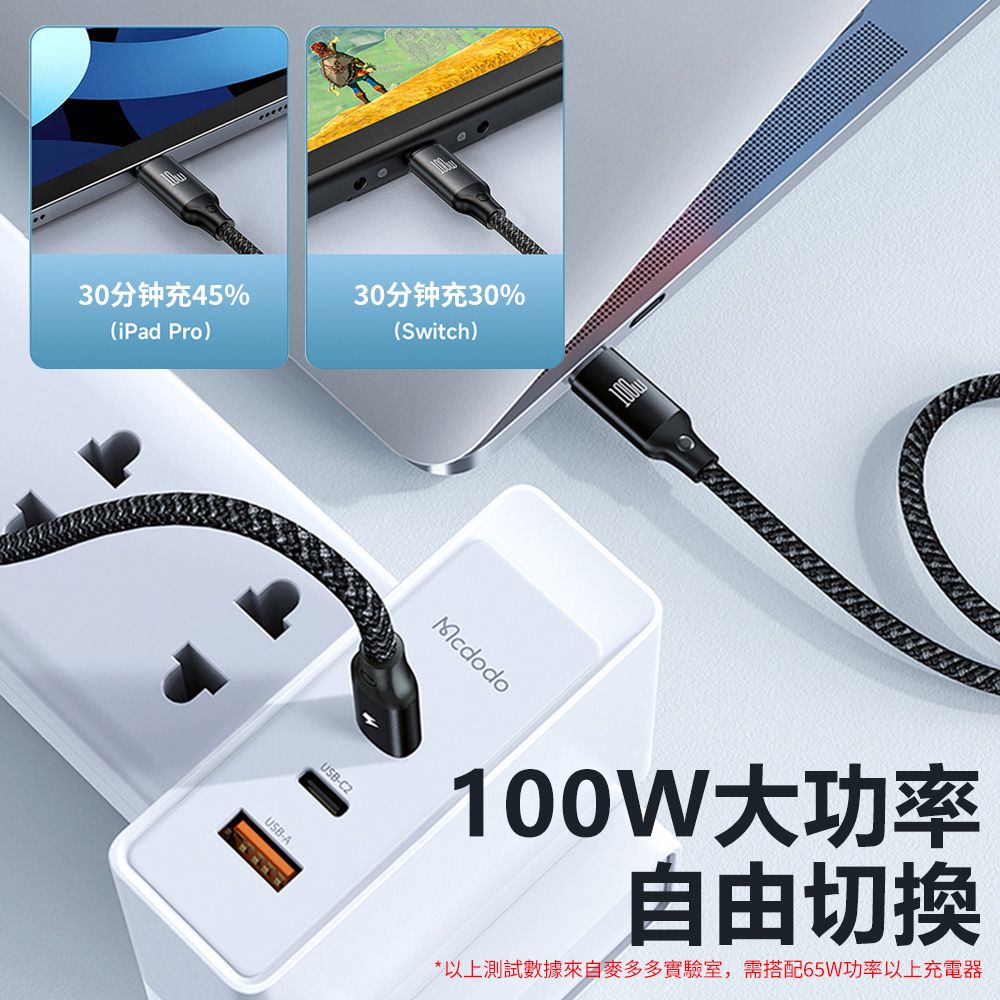 Sily PD100W 一拖三無線充 Type-C to Type-C+Lightning+Apple Watch磁吸充電線 數據線 快充線 支援iphone 16