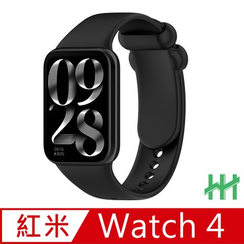 【HH】★金屬插頭可調錶帶★Redmi Watch 4 矽膠腕帶(黑)