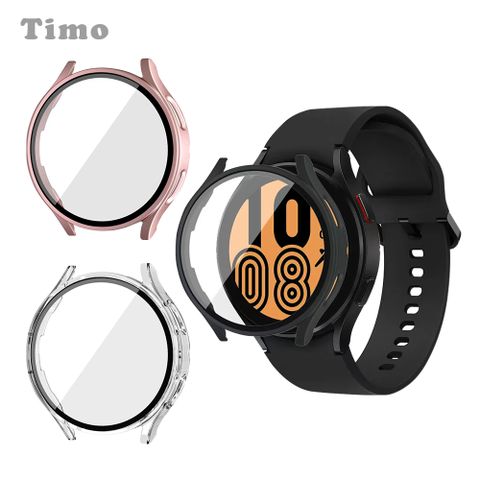 【Timo】SAMSUNG三星 Galaxy Watch5 44mm 二合一全包覆 鋼化玻璃+防摔錶殼保護套