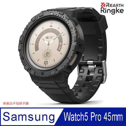 【Ringke】三星 Galaxy Watch 5 Pro 45mm [Fusion X Guard] 運動型保護殼+錶帶組（黑／白）