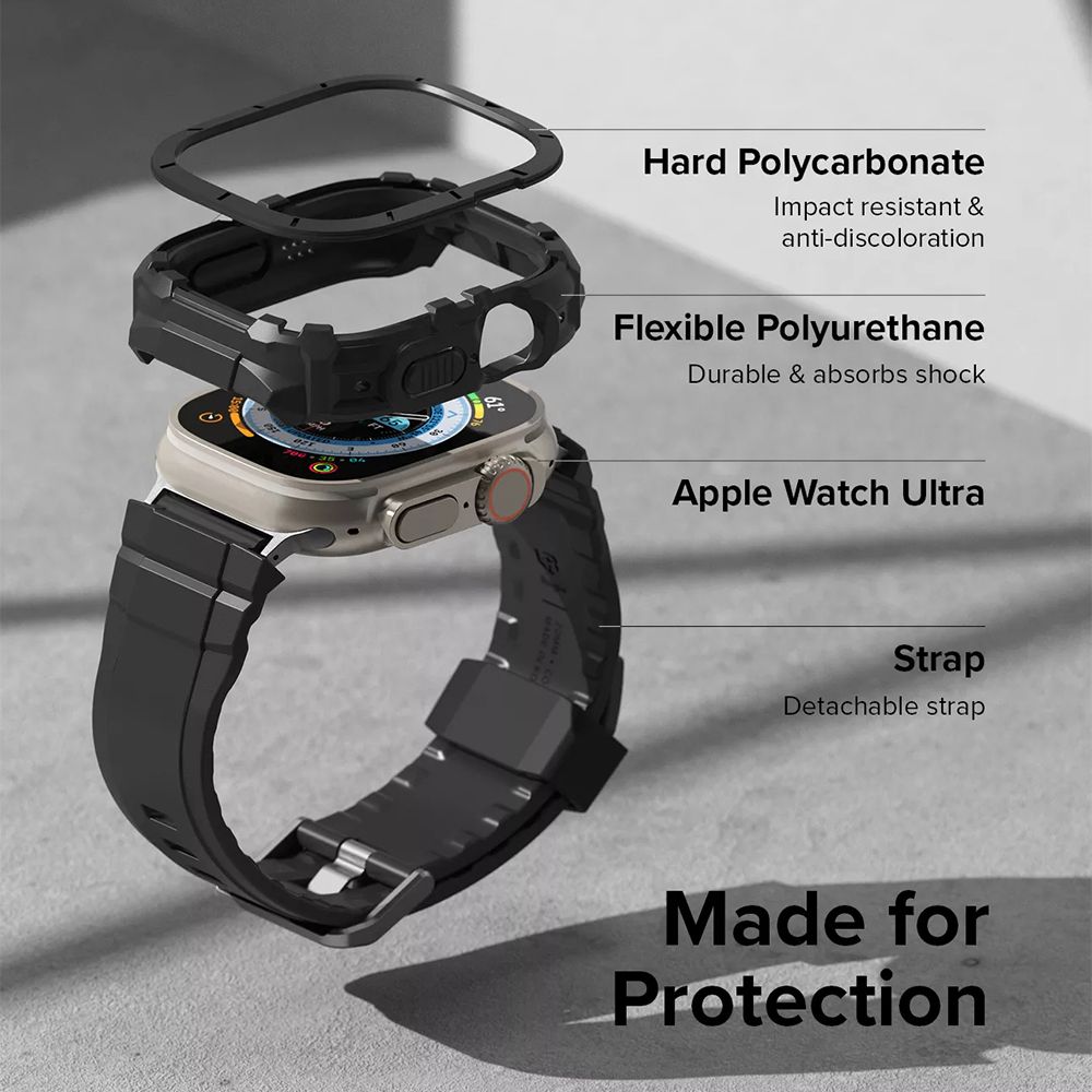 Ringke ｜Apple Watch Ultra 49mm [Fusion X Guard] 運動型保護殼+錶帶組（黑／白）