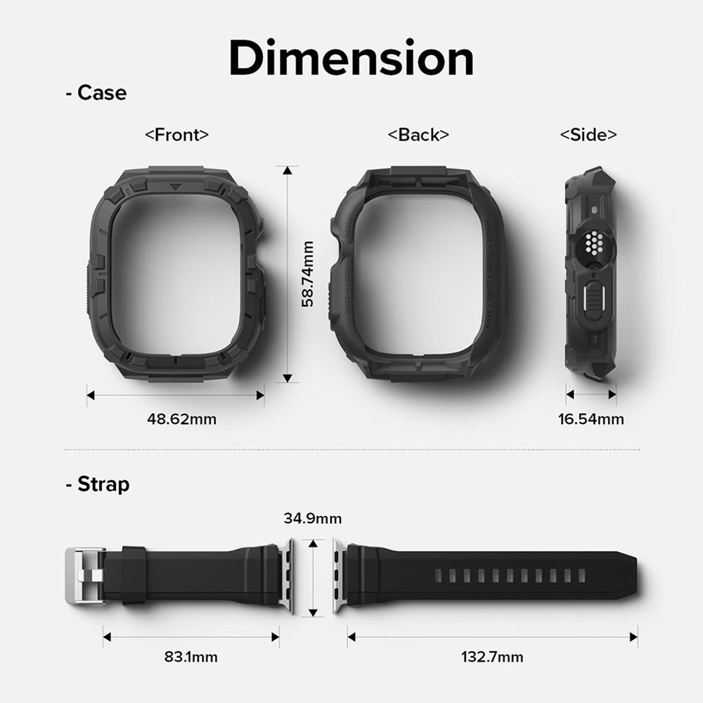 Ringke ｜Apple Watch Ultra 49mm [Fusion X Guard] 運動型保護殼+錶帶組（黑／白）