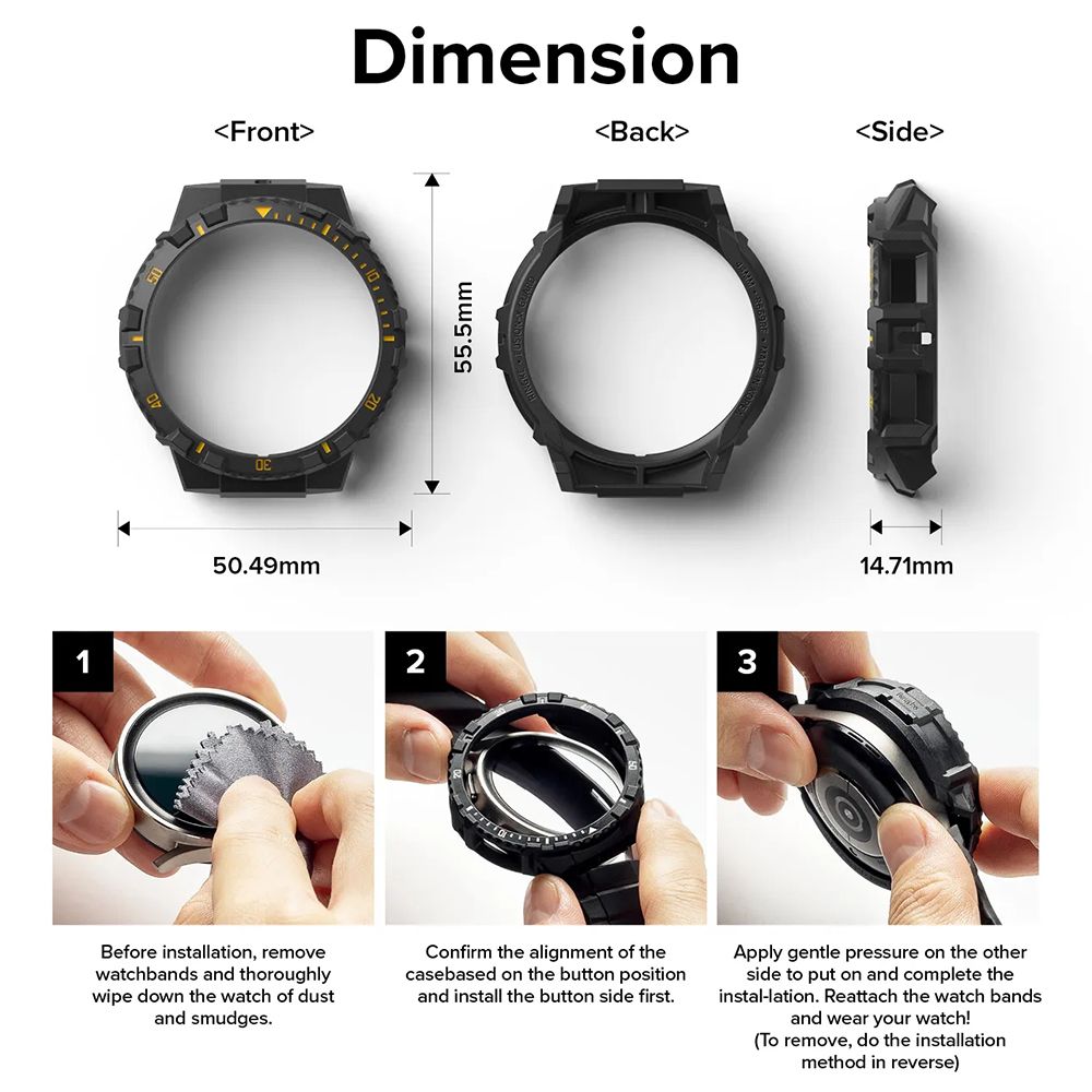 Ringke ｜三星 Galaxy Watch 5 / 4 44mm [Fusion-X] 運動型保護殼 黑 白