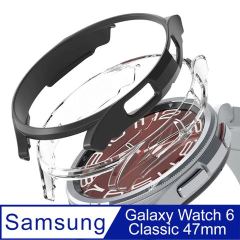 Rearth Ringke 三星 Galaxy Watch 6 Classic (47mm) 手錶輕薄保護套(1透1黑)