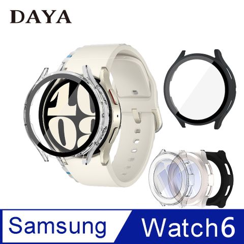 【DAYA】SAMSUNG三星 Galaxy Watch6 二合一全包覆錶殼 鋼化玻璃+防摔保護殼 40/44/47mm