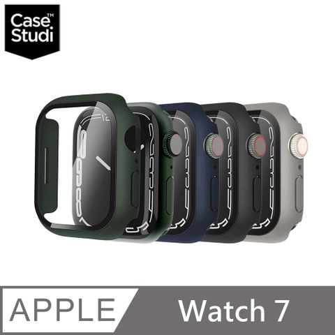 Apple 蘋果 CaseStudi Impact  Watch 7 玻璃螢幕保護卡扣式防刮錶殼