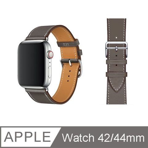 Apple 蘋果 JPB【 Watch 錶帶 42/44/45mm】皮革材質單色款 - 烏木色