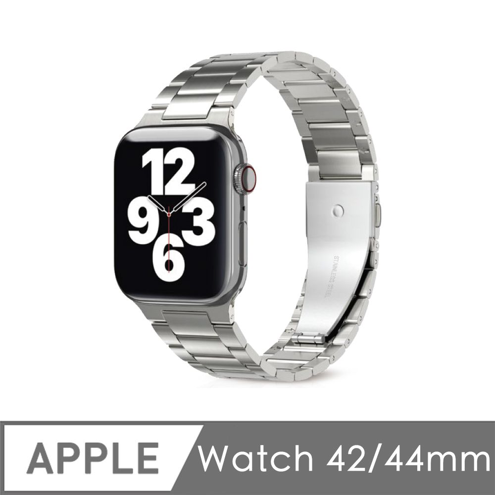 Patchworks Apple Watch不鏽鋼錶帶49/45/44/42mm專用-銀(1-10代 & SE & Ultra1-2 適用)