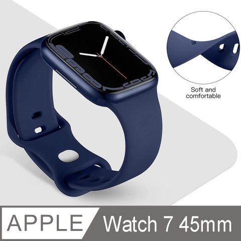 環保矽膠運動錶帶 for Apple Watch 7 45mm (藍)