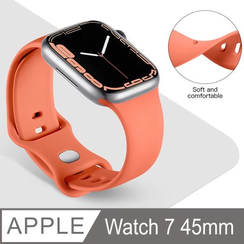 環保矽膠運動錶帶 for Apple Watch 7 45mm (橘)