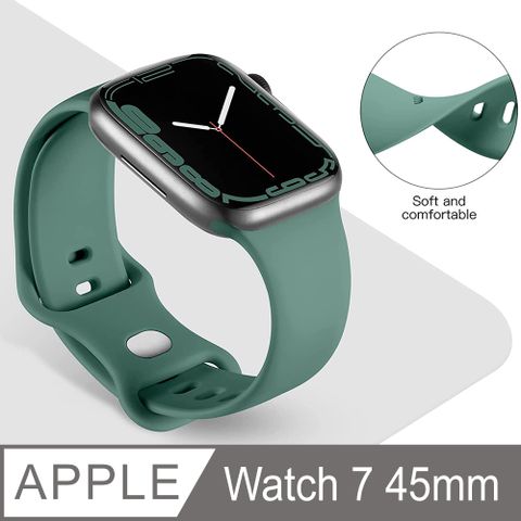 環保矽膠運動錶帶 for Apple Watch 7 45mm (綠)
