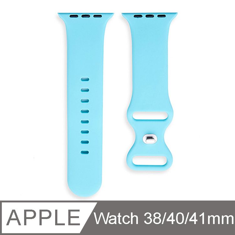 IN7  液態膠系列 Apple Watch 8/SE2/7/6/SE/5/4/3/2 八字扣矽膠錶帶 Apple Watch 38/40/41mm-淺藍