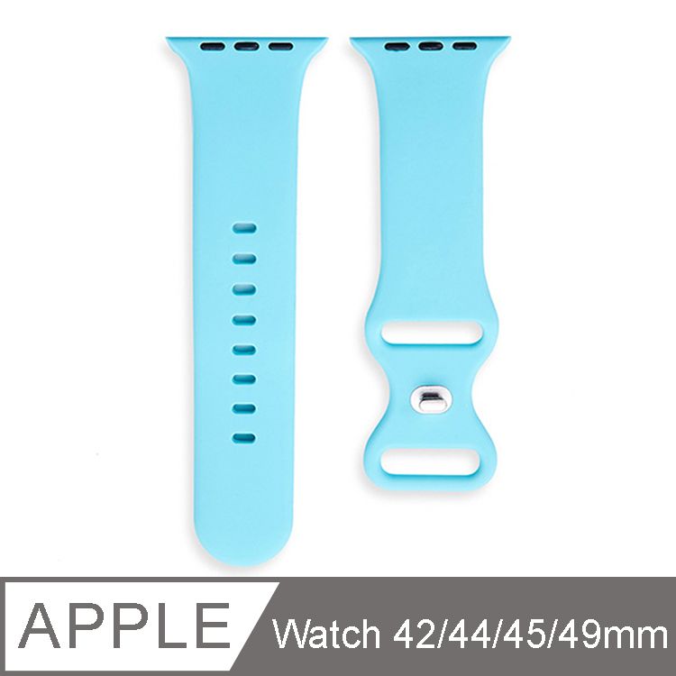 IN7  液態膠系列 Apple Watch 8/SE2/7/6/SE/5/4/3/2 八字扣矽膠錶帶 Apple Watch 42/44/45/49mm-淺藍