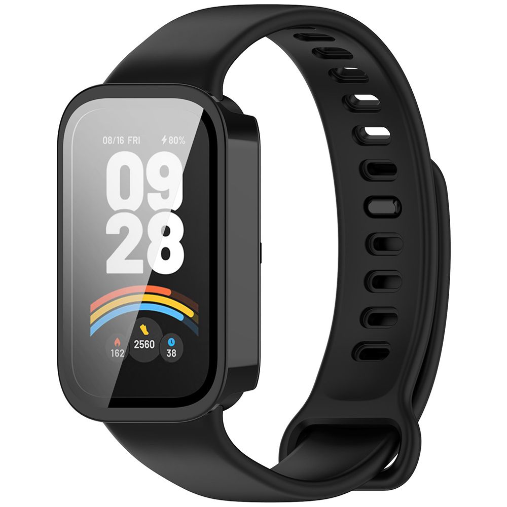 HH Xiaomi 手環 9 Active 鋼化玻璃手錶殼-黑
