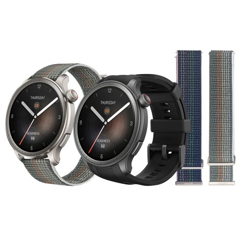 【Amazfit 華米】Balance全方位健康管理智慧手錶+尼龍系列錶帶(太初藍/日落灰/落日灰)