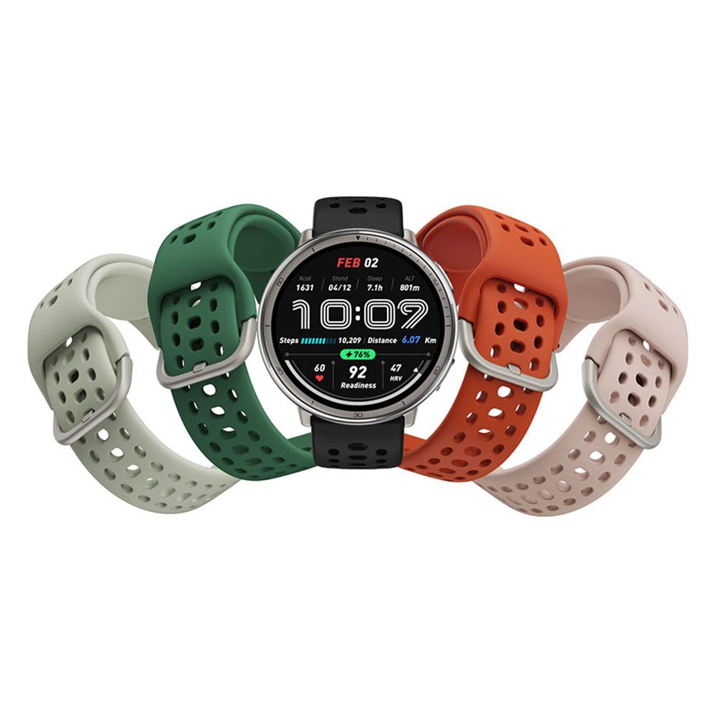 Amazfit Active 2 44mm 智慧手錶 酷影黑-矽膠錶帶(160+種運動模式/24HR健康偵測/5ATM防水/HYROX比賽模式)