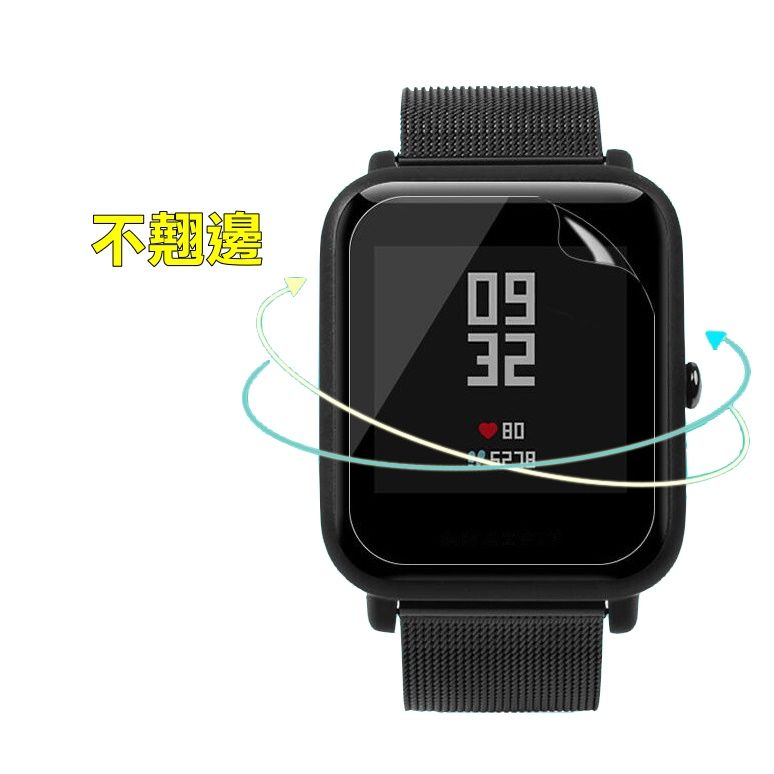  華米 Amazfit active 柔韌疏水塑鋼錶面保護貼(二入裝)