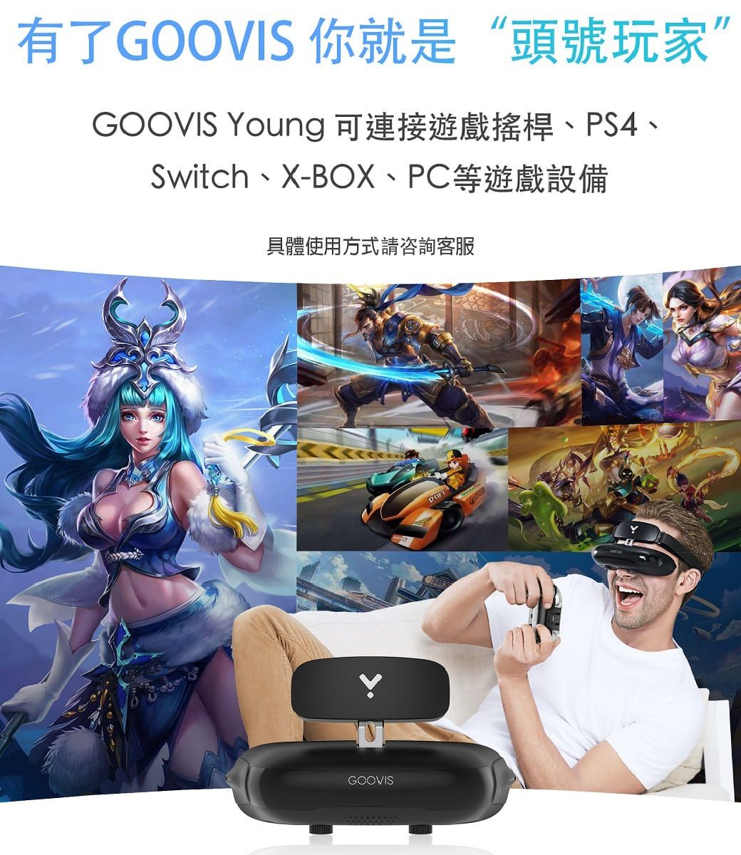 GOOVIS T2 酷睿視Young頭戴顯示器-黑色- PChome 24h購物