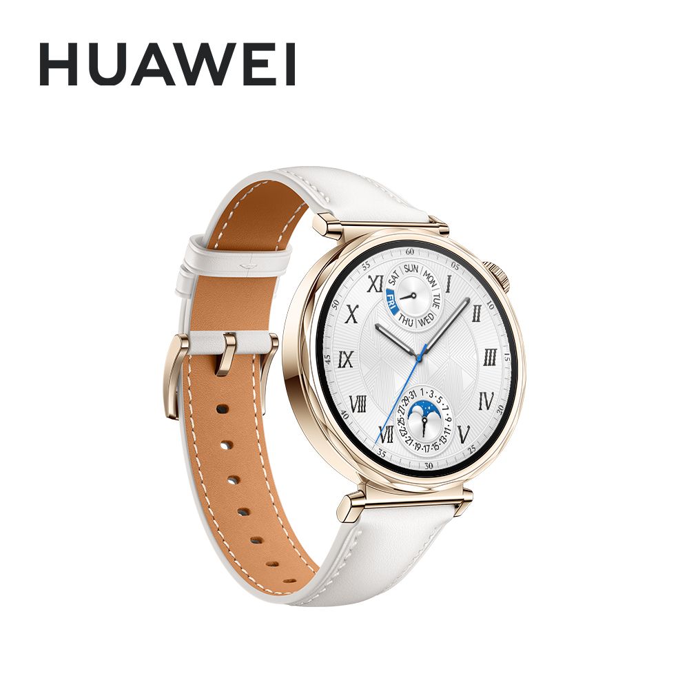 HUAWEI 華為 Watch GT5 41mm 運動健康 智慧手錶 (珍珠白/馬鞍棕)