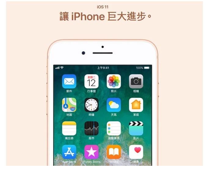 11讓 iPhone 巨大進步。星期二12上午941100%郵件行事照片相機地圖時鐘天氣家庭備忘錄股市:影片AApp StoreTunes Store