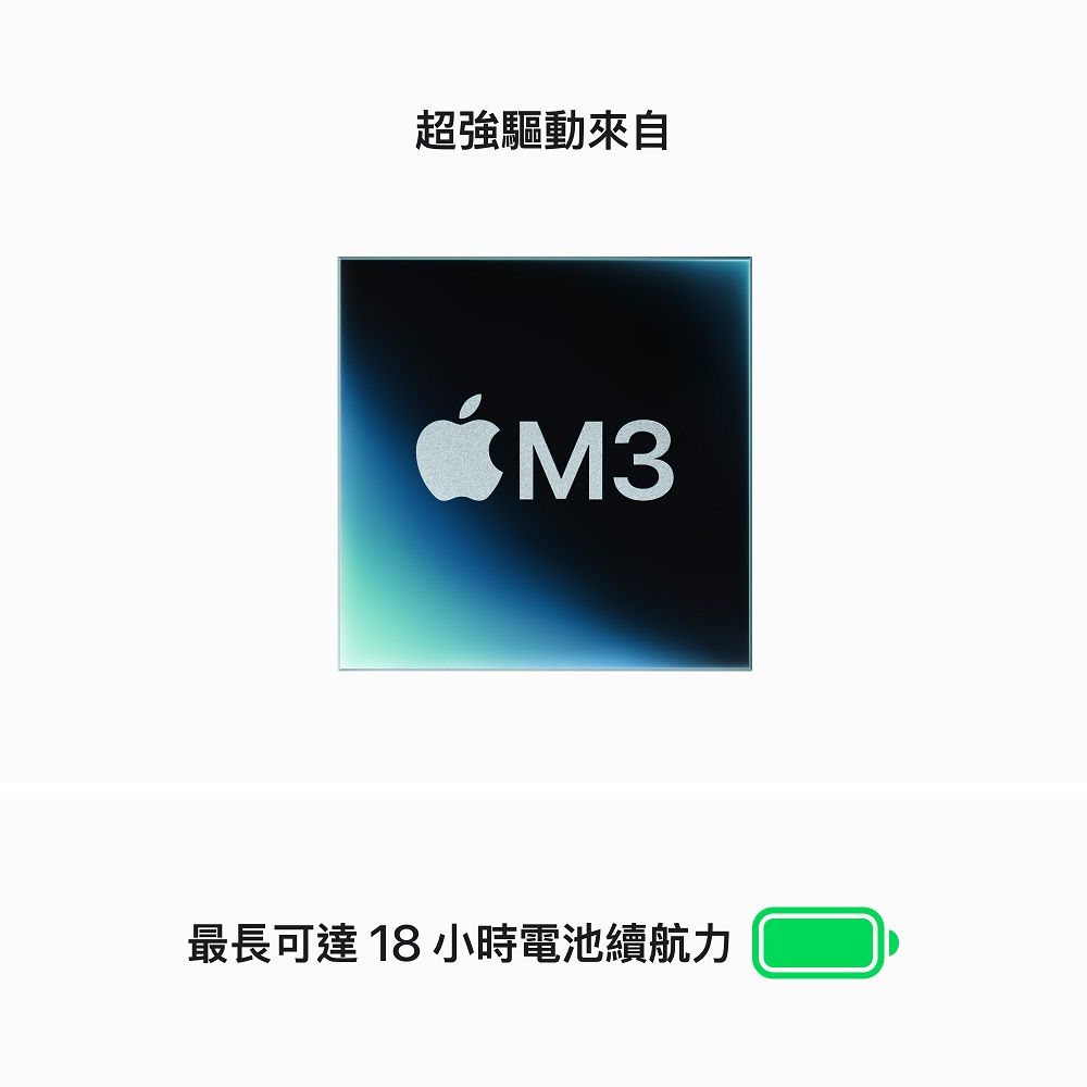 Apple 蘋果 MacBook Air 15吋   M3 晶片配備 8核心 CPU 10核心 GPU 24GB 統一記憶體512GB SSD 儲存空間