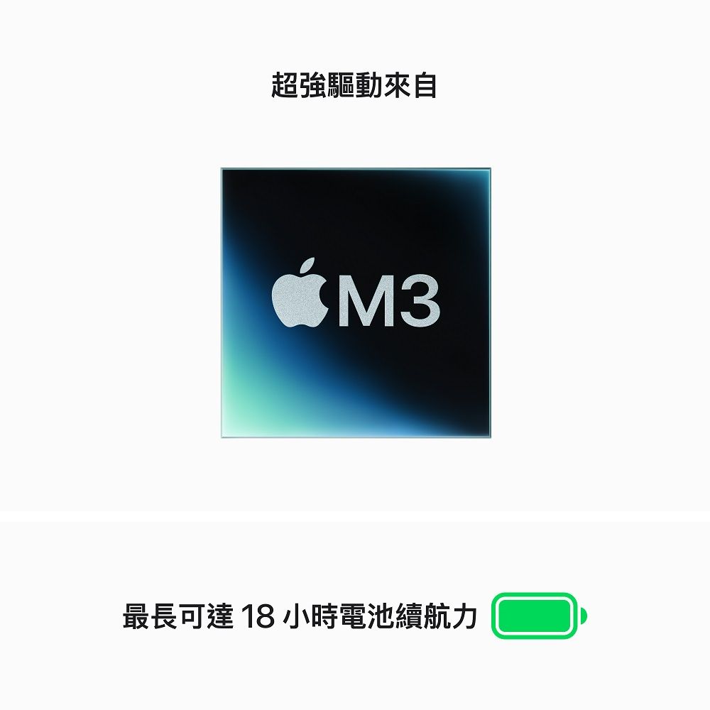 Apple 蘋果 MacBook Air 13吋   M3 晶片配備 8 核心 CPU10 核心 GPU 與 16 核心神經網路引擎