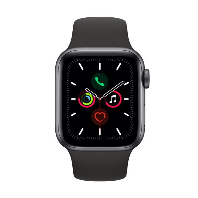 Apple Watch S5 GPS, 44mm Space Grey - Black Sport Band (MWVF2TA/A