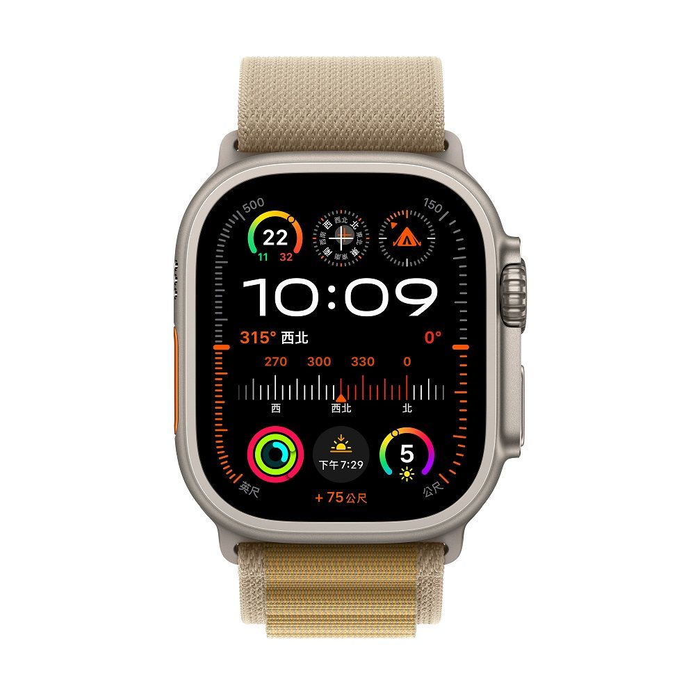 Apple 蘋果 Apple Watch Ultra 2 GPS + LTE 49 mm天然鈦金屬錶殼小麥色高山錶環