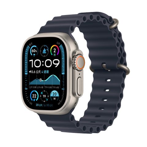 Apple 蘋果 Apple Watch Ultra 2 GPS + LTE 49 mm天然鈦金屬錶殼配海軍藍海洋錶帶