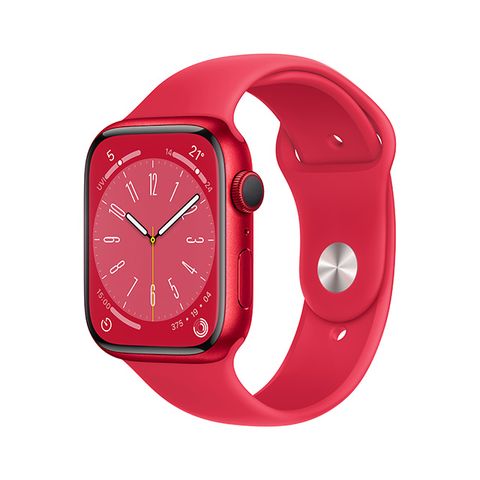 未啟用▼原廠保固一年▼Apple Watch Series 8 (GPS + Cellular) 45mm 紅色鋁金屬-紅色運動型錶帶