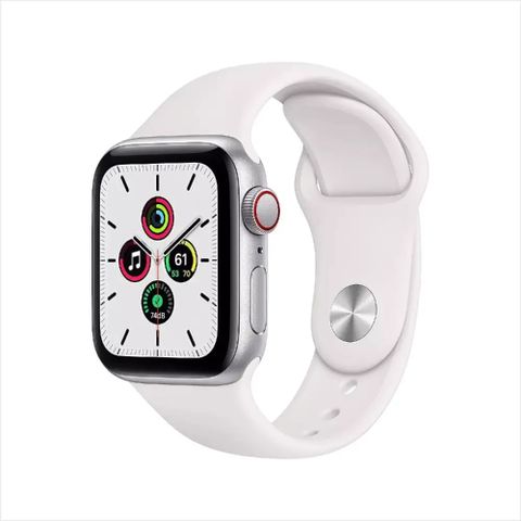 Apple 蘋果 Apple Watch SE (第一代) GPS 44mm 銀色鋁金屬搭配白色運動錶帶