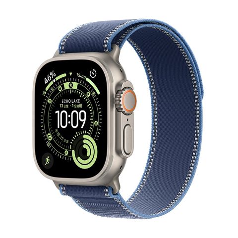 Apple Watch Ultra 3 GPS + LTE 49mm 原色鈦 錶殼搭配藍色配亮藍色越野錶環