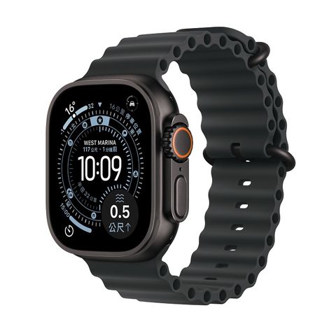 Apple Watch Ultra 3 GPS + LTE 49mm 黑色鈦 錶殼搭配黑色海洋錶帶	
