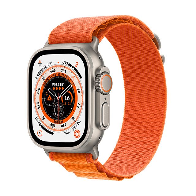 Apple Watch Ultra GPS + Cellular, 49mm Titanium Case Orange Alpine