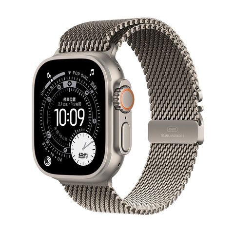 Apple Watch Ultra 3 GPS + LTE 49mm 原色鈦 錶殼搭配原色鈦 米蘭 錶環