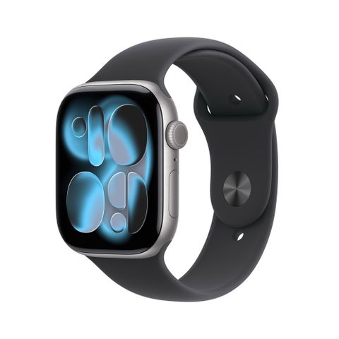 Apple Watch Series 11 GPS 46mm 太空灰色 鋁金屬 錶殼搭配 黑色 運動錶帶