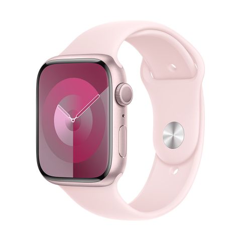 搭UAG潮流矽膠錶帶Apple Watch Series 9 GPS 45mm 粉紅色鋁金屬錶殼