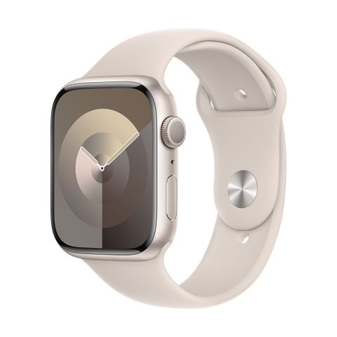 搭UAG潮流矽膠錶帶Apple Watch Series 9 GPS 45mm 星光色鋁金屬錶殼