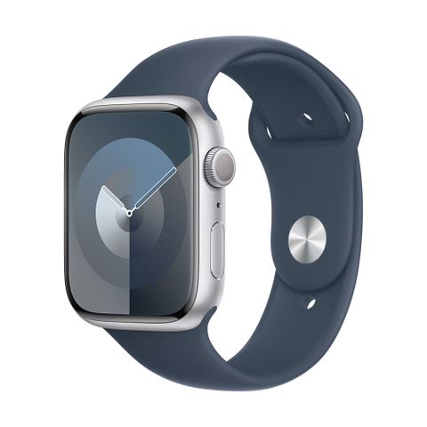 搭UAG潮流矽膠錶帶Apple Watch Series 9 GPS 45mm 銀色鋁金屬錶殼