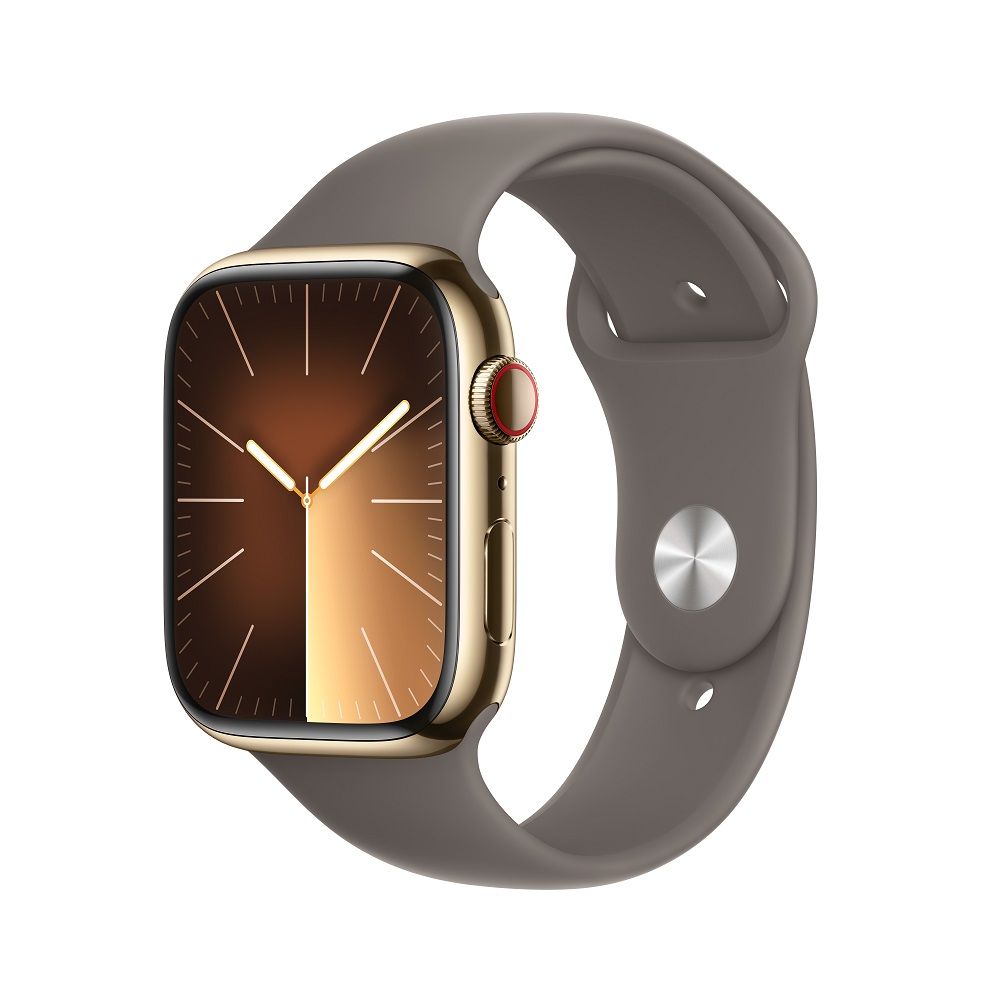 Apple Watch Series 9 GPS + Cellular 45mm 金色不鏽鋼錶殼- PChome