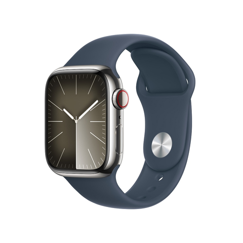 指定品限時優惠Apple Watch Series 9 GPS + Cellular 45mm 銀色不鏽鋼錶殼