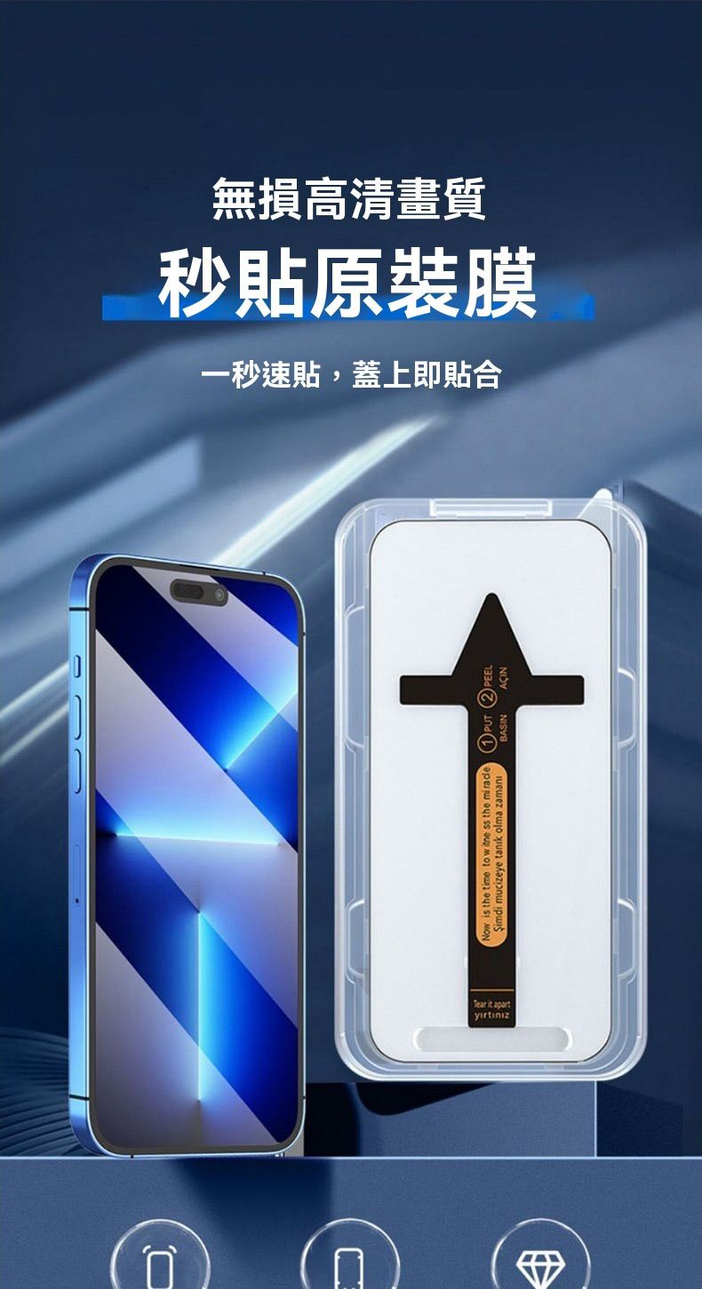一秒速貼,蓋上即貼合秒貼原裝膜無損高清畫質Tear it apartNow is the time to witness the miracle 1 PUT  PEEL mucizeye tanık