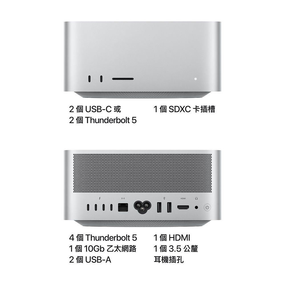 Apple 蘋果 Mac Studio  M3 Ultra 配備 28 核心 CPU、60 核心 GPU、32 核心神經網路引擎 96GB 記憶體 1TB SSD