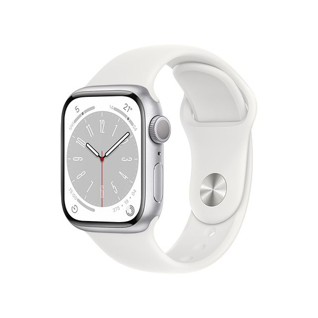 Apple Watch Series 8 GPS 45mm Silver Aluminium Case White Sport